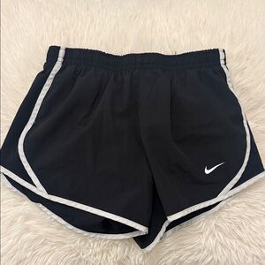 Nike girls Black Athletic Shorts with White Trim